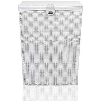 ARPAN Cesta para Ropa Sucia con Tapa, Cierre Resina con Forro extraíble, Blanco, 85 L ARPAN Cesta para Ropa Sucia con Tapa, Cierre Resina con Forro extraíble, Blanco, 85 L