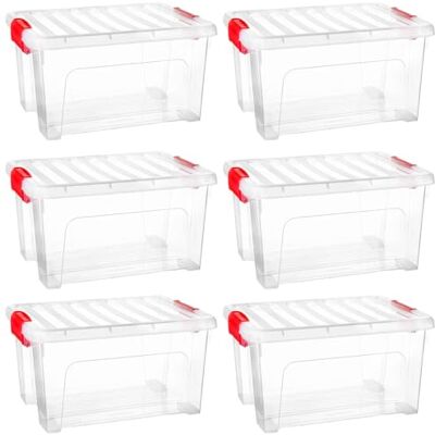AC Pk de 6 Cajas de Almenamiento KLIP K1 Fabricado en plástico Contenedor para almenar Libros, Ropa, Mantas 30 x 40 x 21,5 cm 16,6 litros AC Pk de 6 Cajas de Almenamiento KLIP K1 Fabricado en plástico Contenedor para almenar Libros, Ropa, Mantas 30 x 40 x 21,5 cm 16,6 litros