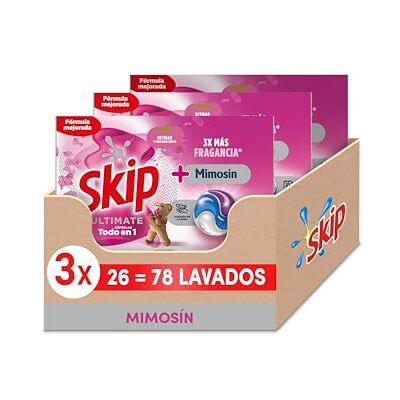 Skip Ultimate Detergente en Cápsulas para la ropa Fragancia Mimosin, 3 x 26 lavados Skip Ultimate Detergente en Cápsulas para la ropa Fragancia Mimosin, 3 x 26 lavados