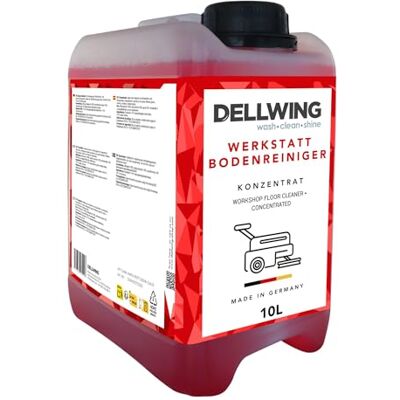DELLWING Limpiador de suelos de taller 10 l, concentrado alcalino HD para suelos grasientos y aceitosos, limpiador industrial, fabricado en Alemania DELLWING Limpiador de suelos de taller 10 l, concentrado alcalino HD para suelos grasientos y aceitosos, limpiador industrial, fabricado en Alemania