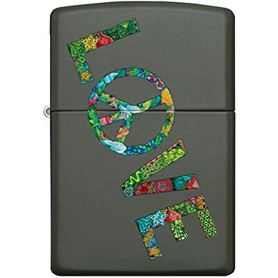Zippo Encendedor a Prueba de Viento Love Peace Nature Acabado Verde Mate con Color Image- Recargable Reutilizable Diseño a Prueba de Viento Caja de Regalo Hecho en EEUU Zippo Encendedor a Prueba de Viento Love Peace Nature Acabado Verde Mate con Color Image- Recargable Reutilizable Diseño a Prueba de Viento Caja de Regalo Hecho en EEUU