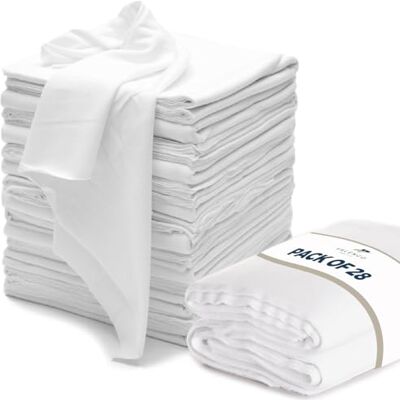 Valengo Fabrics VALENGO Trapos 100% algodón sin Pelusas, paño Suave sin Pelusa para teñir Madera, Hierro Fundido, Trapos para Limpieza, Polvo, Pulido, Pintura artística, Bolsa de 28 Trapos de 17 x 17 Pulgadas Valengo Fabrics VALENGO Trapos 100% algodón sin Pelusas, paño Suave sin Pelusa para teñir Madera, Hierro Fundido, Trapos para Limpieza, Polvo, Pulido, Pintura artística, Bolsa de 28 Trapos de 17 x 17 Pulgadas