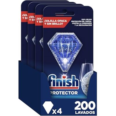 Finish Protector Lavavajillas Protección del cristal y los colores de la vajilla, hasta 200 lavados, 4x30 g (Paquete de 1), el embalaje puede variar Finish Protector Lavavajillas Protección del cristal y los colores de la vajilla, hasta 200 lavados, 4x30 g (Paquete de 1), el embalaje puede variar