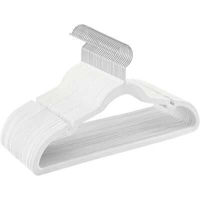 SONGMICS Perchas de Terciopelo, Juego de 30 Piezas, Antideslizantes, Ranuras para Hombros, Barra para Pantalones, Gancho Giratorio 360°, 0,6 cm de Grosor, 43 cm Largo, Blanco SONGMICS Perchas de Terciopelo, Juego de 30 Piezas, Antideslizantes, Ranuras para Hombros, Barra para Pantalones, Gancho Giratorio 360°, 0,6 cm de Grosor, 43 cm Largo, Blanco