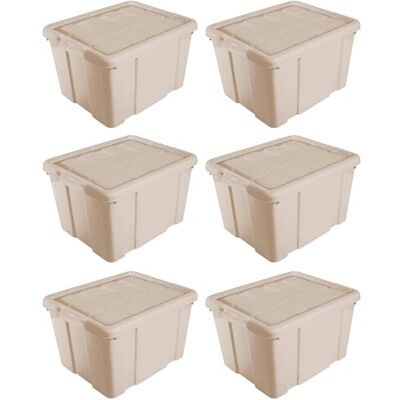 AC Pk de 6 Cajas de Almenamiento Fabricado en plástico Contenedor para almenar Libros, Ropa, Mantas N.º 2 (Beige) 25,6 x 42,2 x 35 cm 25 Litros AC Pk de 6 Cajas de Almenamiento Fabricado en plástico Contenedor para almenar Libros, Ropa, Mantas N.º 2 (Beige) 25,6 x 42,2 x 35 cm 25 Litros
