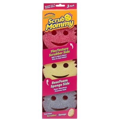 Scrub Daddy Scrub Mommy Estropajo de Doble Cara multicolor, Esponja Cocina para Lavar, Antiarañazos, Antibacteriana y Reutilizable Raspadora Flextexture, Paquete de 3 Scrub Daddy Scrub Mommy Estropajo de Doble Cara multicolor, Esponja Cocina para Lavar, Antiarañazos, Antibacteriana y Reutilizable Raspadora Flextexture, Paquete de 3