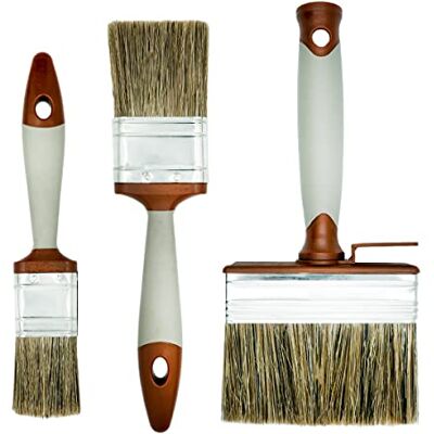 HARDY WORKING TOOLS Juego de 3 Piezas Serie 08. Pinceles Planos de 35, 50 y 100 mm para Pintor en Trabajos de renovación. Kit de Barniz Tratar Madera y Muebles de Forma Profesional. HARDY WORKING TOOLS Juego de 3 Piezas Serie 08. Pinceles Planos de 35, 50 y 100 mm para Pintor en Trabajos de renovación. Kit de Barniz Tratar Madera y Muebles de Forma Profesional.