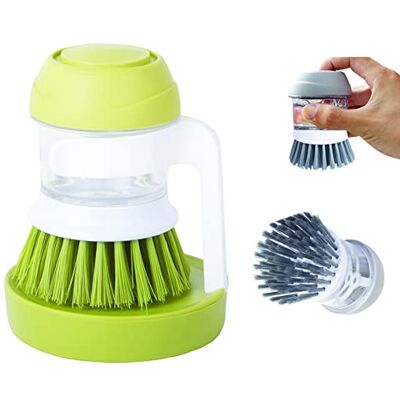 PARENCE Cepillo para Platos dispensador de jabón, Cepillo de Mano de Cocina para Limpiar Platos, ollas, sartenes y fregaderos PARENCE Cepillo para Platos dispensador de jabón, Cepillo de Mano de Cocina para Limpiar Platos, ollas, sartenes y fregaderos