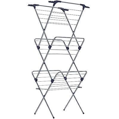 SONGMICS Tendedero Plegable, Tendedero de Ropa, Tendedero Compacto, Estructura de Acero, 42 x 70,5 x 155 cm, 20 m de Espacio de Secado, Uso Interior Exterior, Gris SONGMICS Tendedero Plegable, Tendedero de Ropa, Tendedero Compacto, Estructura de Acero, 42 x 70,5 x 155 cm, 20 m de Espacio de Secado, Uso Interior Exterior, Gris