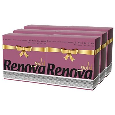 RENOVA Servilletas de Mesa, Color Burdeos 6 Packs RENOVA Servilletas de Mesa, Color Burdeos 6 Packs