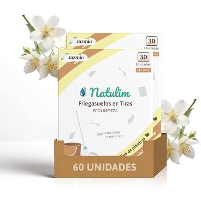 Natulim Fregasuelos en Tiras Ecológico (30 usos) Fregasuelos Eco, Limpiapisos, Limpiador de Suelos Eco, Made in Spain Limpia sin Ensuciar el Planeta (Fragancia Jazmín) 2 Pack Natulim Fregasuelos en Tiras Ecológico (30 usos) Fregasuelos Eco, Limpiapisos, Limpiador de Suelos Eco, Made in Spain Limpia sin Ensuciar el Planeta (Fragancia Jazmín) 2 Pack