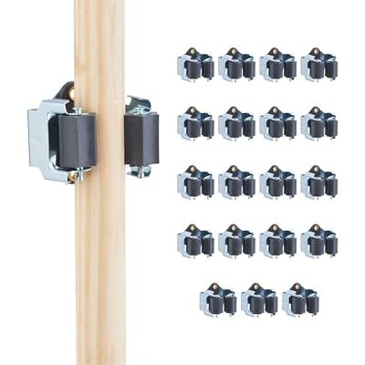 Relaxdays Colgador Escobas y Herramientas, Set de 20, Clips Organizadores Pared, Hierro y Polirresina, Plateado y Negro Relaxdays Colgador Escobas y Herramientas, Set de 20, Clips Organizadores Pared, Hierro y Polirresina, Plateado y Negro