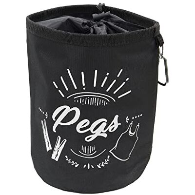 JVL Bolsa Grande Impermeable con Cierre de cordón y Gancho para Colgar, Color Negro, JVL Bolsa Grande Impermeable con Cierre de cordón y Gancho para Colgar, Color Negro,