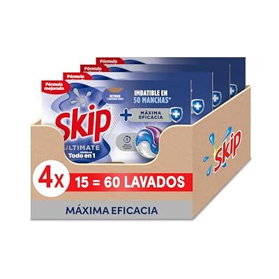 Skip Ultimate Detergente en Cápsulas para la ropa Máxima Eficacia, 4 x 15 lavados Skip Ultimate Detergente en Cápsulas para la ropa Máxima Eficacia, 4 x 15 lavados
