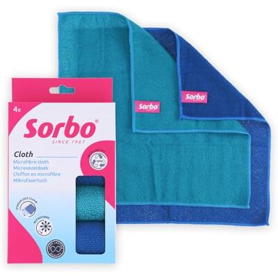 Sorbo Paños de Microfibra – Juego de 4 – Reciclado de Botellas Pet – 35 x 35 cm – Limpieza sin Rayas – Uso seco y húmedo – para Cocina, baño y hogar – Multicolor Sorbo Paños de Microfibra – Juego de 4 – Reciclado de Botellas Pet – 35 x 35 cm – Limpieza sin Rayas – Uso seco y húmedo – para Cocina, baño y hogar – Multicolor