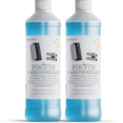 Purivita Líquido de recarga de limpiador de cabezales de afeitado 2000 ml compatible con Braun y Phillips Purivita Líquido de recarga de limpiador de cabezales de afeitado 2000 ml compatible con Braun y Phillips