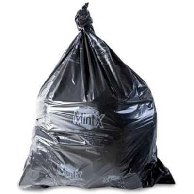 Mint-X Bolsas de basura repelentes de roedores, 1.3 mil, sello plano, 46 pulgadas de alto x 33 pulgadas de largo, color negro (paquete de 100) Mint-X Bolsas de basura repelentes de roedores, 1.3 mil, sello plano, 46 pulgadas de alto x 33 pulgadas de largo, color negro (paquete de 100)