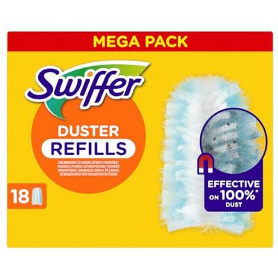 Swiffer Duster Plumero recargas, 18 Unidades, atrapa y retiene 3 x más Polvo y Cabello Que un Plumero Tradicional, eficaz contra el 100% de los Polvo, Mango se Vende por Separado Swiffer Duster Plumero recargas, 18 Unidades, atrapa y retiene 3 x más Polvo y Cabello Que un Plumero Tradicional, eficaz contra el 100% de los Polvo, Mango se Vende por Separado