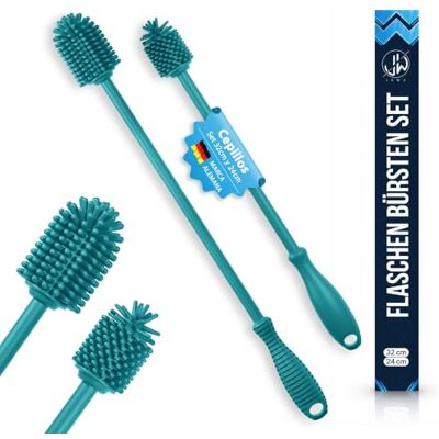 JAWAonline Rinse Brush Set 32cm y 24cm Cepillo para Botellas Silicona Suave y sin arañazos Cepillo Limpia Botellas Flexible Cepillo Limpiador para Botellas Pequeñas y Grandes JAWAonline Rinse Brush Set 32cm y 24cm Cepillo para Botellas Silicona Suave y sin arañazos Cepillo Limpia Botellas Flexible Cepillo Limpiador para Botellas Pequeñas y Grandes
