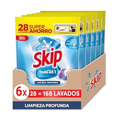 Skip Detergente en Cápsulas Limpieza profunda, 6 x 28 lavados Skip Detergente en Cápsulas Limpieza profunda, 6 x 28 lavados