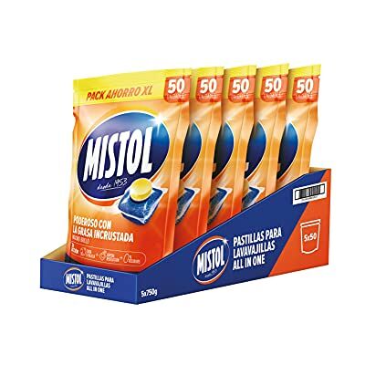 Mistol All In One 250UDS Pastillas Lavavajillas con Potencia Desengrasante Avanzada, Brillo Intenso y Disolución Rápida, Protección Total y Cero Residuos Limpieza Eficaz y Responsable Mistol All In One 250UDS Pastillas Lavavajillas con Potencia Desengrasante Avanzada, Brillo Intenso y Disolución Rápida, Protección Total y Cero Residuos Limpieza Eficaz y Responsable