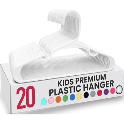 Utopia Home Paquete de 20 Perchas Infantiles de plástico para Ropa de Armario, para bebés y niños, Ideales para Uso Diario estándar, 30 cm, Color Blanco Utopia Home Paquete de 20 Perchas Infantiles de plástico para Ropa de Armario, para bebés y niños, Ideales para Uso Diario estándar, 30 cm, Color Blanco