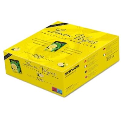 Santex Toallitas Lemon Wipes Fabricadas en tejido sin tejer Superficie suave microperforada, no se rompen y no dejan residuos Pack de 100 unidades Santex Toallitas Lemon Wipes Fabricadas en tejido sin tejer Superficie suave microperforada, no se rompen y no dejan residuos Pack de 100 unidades