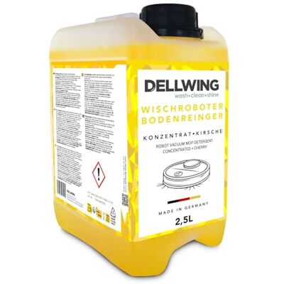 DELLWING Limpiador para robots de fregado concentrado 2.5 l, limpiador de suelos para todo tipo de superficies con aroma a cereza, fabricado en Alemania DELLWING Limpiador para robots de fregado concentrado 2.5 l, limpiador de suelos para todo tipo de superficies con aroma a cereza, fabricado en Alemania