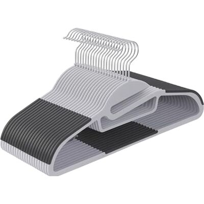 Relaxdays Perchas, Set de 20 Unidades, Goma Antideslizante, con Barra, Abertura en U, Soporte para Corbatas, Color, 90% Plástico, Gris, Noir, 22.5 x 41.5 x 0.5 cm Relaxdays Perchas, Set de 20 Unidades, Goma Antideslizante, con Barra, Abertura en U, Soporte para Corbatas, Color, 90% Plástico, Gris, Noir, 22.5 x 41.5 x 0.5 cm