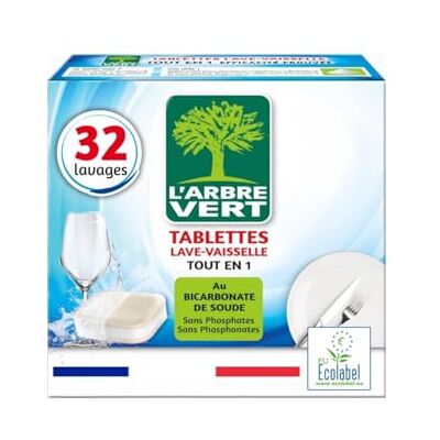 L'Arbre Vert - Tout en 1 - 32 dosis - tableta lavavajillas L'Arbre Vert - Tout en 1 - 32 dosis - tableta lavavajillas