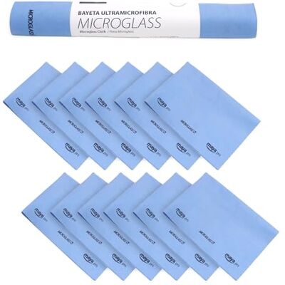 Maya Bayetas de Microfibra con Precorte para Limpieza de Vajillas/Cristales sin Dejar Rayas 40x60 cm Rollo de 12 Paños Microglass Absorbentes para Cocina (Azul) Maya Bayetas de Microfibra con Precorte para Limpieza de Vajillas/Cristales sin Dejar Rayas 40x60 cm Rollo de 12 Paños Microglass Absorbentes para Cocina (Azul)