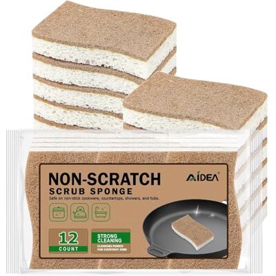 AIDEA Esponjas Naturales, 12 Unidades, esponjas de celulosa para Platos, Esponja de Limpieza AIDEA Esponjas Naturales, 12 Unidades, esponjas de celulosa para Platos, Esponja de Limpieza