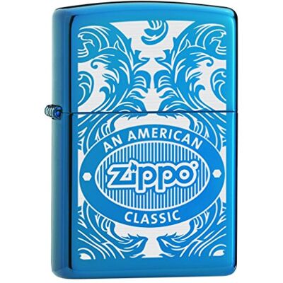 Zippo Scroll Mechero, Color Sapphire Zippo Scroll Mechero, Color Sapphire