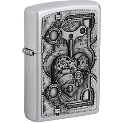 Zippo Mechero de Steam Punk con forma de corazón de la colección Spring 2016, funda de almohada de satén de acabado Zippo Mechero de Steam Punk con forma de corazón de la colección Spring 2016, funda de almohada de satén de acabado
