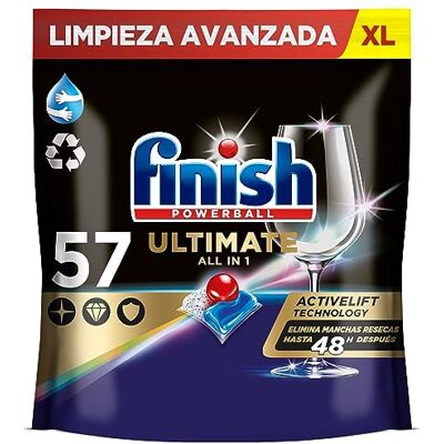 Finish Powerball Ultimate All in 1 Pastillas para el Lavavajillas, Eficaz contra Manchas Resecas, 57 Pastillas, packaging may vary Finish Powerball Ultimate All in 1 Pastillas para el Lavavajillas, Eficaz contra Manchas Resecas, 57 Pastillas, packaging may vary