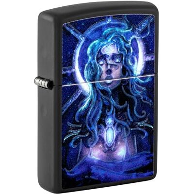 Zippo Sturmfeuerzeug Star Girl, Black Matte, Black Light Nachfüllbar Wiederverwendbar Windfestes Design Geschenkbox Made in USA Zippo Sturmfeuerzeug Star Girl, Black Matte, Black Light Nachfüllbar Wiederverwendbar Windfestes Design Geschenkbox Made in USA