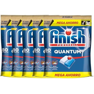 Finish Powerball Quantum All in 1 Pastillas para el lavavajillas todo en 1, limpieza profunda y brillo superior, 400 pastillas (5 x 80 pastillas) Finish Powerball Quantum All in 1 Pastillas para el lavavajillas todo en 1, limpieza profunda y brillo superior, 400 pastillas (5 x 80 pastillas)