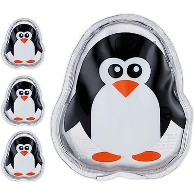 Relaxdays Bolsas Frío Calor Niños, Set de 4, Compresas Térmicas Pingüino, Sacos Gel Lesiones, 11 x 9 cm, Blanco y Negro Relaxdays Bolsas Frío Calor Niños, Set de 4, Compresas Térmicas Pingüino, Sacos Gel Lesiones, 11 x 9 cm, Blanco y Negro