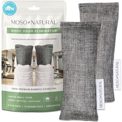 Moso Natural : La bolsa purificadora de aire original para zapatos, bolsas de gimnasia y equipo deportivo. un eliminador de olores sin perfume y sin productos químicos (carbón vegetal) paquete de 2 Moso Natural : La bolsa purificadora de aire original para zapatos, bolsas de gimnasia y equipo deportivo. un eliminador de olores sin perfume y sin productos químicos (carbón vegetal) paquete de 2