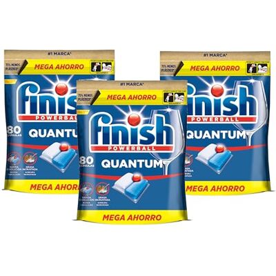 Finish Powerball Quantum All in 1 Pastillas para el lavavajillas todo en 1, limpieza profunda y brillo superior, 240 pastillas (3 x 80 pastillas) Finish Powerball Quantum All in 1 Pastillas para el lavavajillas todo en 1, limpieza profunda y brillo superior, 240 pastillas (3 x 80 pastillas)