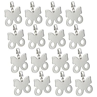 Relaxdays Pesos para Mantel de Mariposa, Set de 16, Plomos para Cortinas, Sujetamanteles, Acero Inoxidable, Plateado Relaxdays Pesos para Mantel de Mariposa, Set de 16, Plomos para Cortinas, Sujetamanteles, Acero Inoxidable, Plateado
