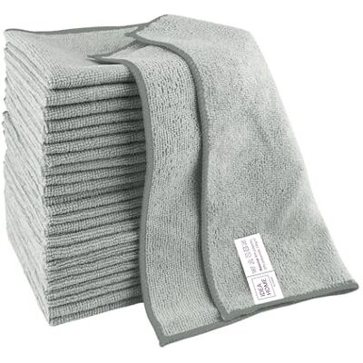 IDEA HOME Bayetas Microfibra 24 Piezas Paños de Limpieza de Microfibra 30x30cm Paños para el Polvo Paños Multiusos, Gris IDEA HOME Bayetas Microfibra 24 Piezas Paños de Limpieza de Microfibra 30x30cm Paños para el Polvo Paños Multiusos, Gris