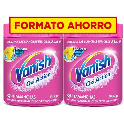 Vanish Oxi Action Quitamanchas para Ropa Blanca y de Color, en Polvo, Sin Lejía Pack de 2 x 900 g Vanish Oxi Action Quitamanchas para Ropa Blanca y de Color, en Polvo, Sin Lejía Pack de 2 x 900 g