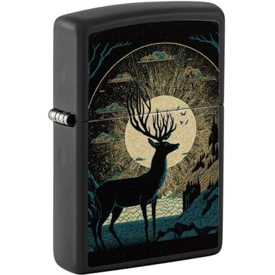Zippo Encendedor a prueba de viento Surreal Deer, Black Matte, Color Image Recargable Reutilizable Diseño a prueba de viento Caja regalo Fabricado en Estados Unidos Zippo Encendedor a prueba de viento Surreal Deer, Black Matte, Color Image Recargable Reutilizable Diseño a prueba de viento Caja regalo Fabricado en Estados Unidos
