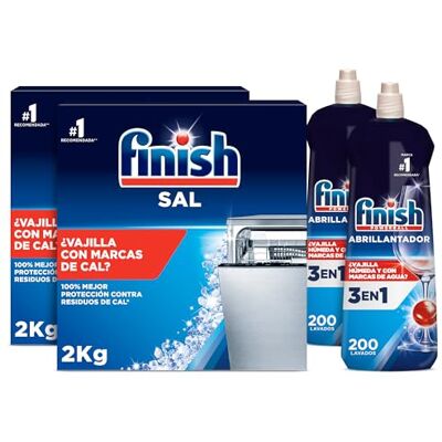 Finish Pack 2x Abrillantador Lavavajillas 800ml + 2x Sal Lavavajillas 2kg… Finish Pack 2x Abrillantador Lavavajillas 800ml + 2x Sal Lavavajillas 2kg…