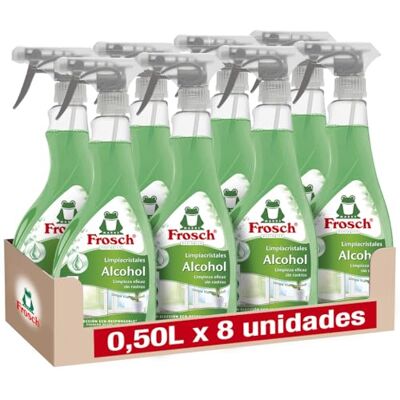 Frosch Limpia Cristales Ecológico con Alcohol, Limpieza Eficaz de Cristales y Superficies Lisas Caja 8 uds x 500 ml Frosch Limpia Cristales Ecológico con Alcohol, Limpieza Eficaz de Cristales y Superficies Lisas Caja 8 uds x 500 ml