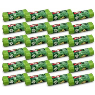 FRIO Aroma – 360 bolsas de basura perfumadas 30 L, 24x15 uds, verde Aroma Menta & Cítricos 52x58 cm Bolsas resistentes pequeñas para cocina y reciclaje FRIO Aroma – 360 bolsas de basura perfumadas 30 L, 24x15 uds, verde Aroma Menta & Cítricos 52x58 cm Bolsas resistentes pequeñas para cocina y reciclaje