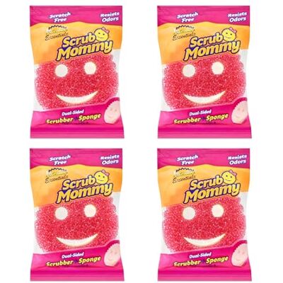 Scrub Daddy Scrub Mommy Essentials Esponjas de Limpieza Estropajos de Doble Cara Que no Rayan, Esponjas de Cocina para Fregar Platos y baño, Esponja Fina con FlexTexture para vajilla, Paquete de 4 Scrub Daddy Scrub Mommy Essentials Esponjas de Limpieza Estropajos de Doble Cara Que no Rayan, Esponjas de Cocina para Fregar Platos y baño, Esponja Fina con FlexTexture para vajilla, Paquete de 4