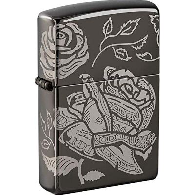 Zippo Mechero de Bolsillo con diseño de Hielo Negro con diseño de 360°, Black Ice Currency Zippo Mechero de Bolsillo con diseño de Hielo Negro con diseño de 360°, Black Ice Currency