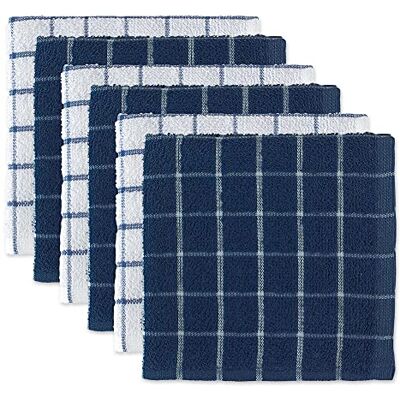 DII Paño de cocina absorbente Terry Combo para ventana, multiusos, secado rápido y lavable a máquina, 30,48 x 30,48 cm, azul marino 6 piezas DII Paño de cocina absorbente Terry Combo para ventana, multiusos, secado rápido y lavable a máquina, 30,48 x 30,48 cm, azul marino 6 piezas